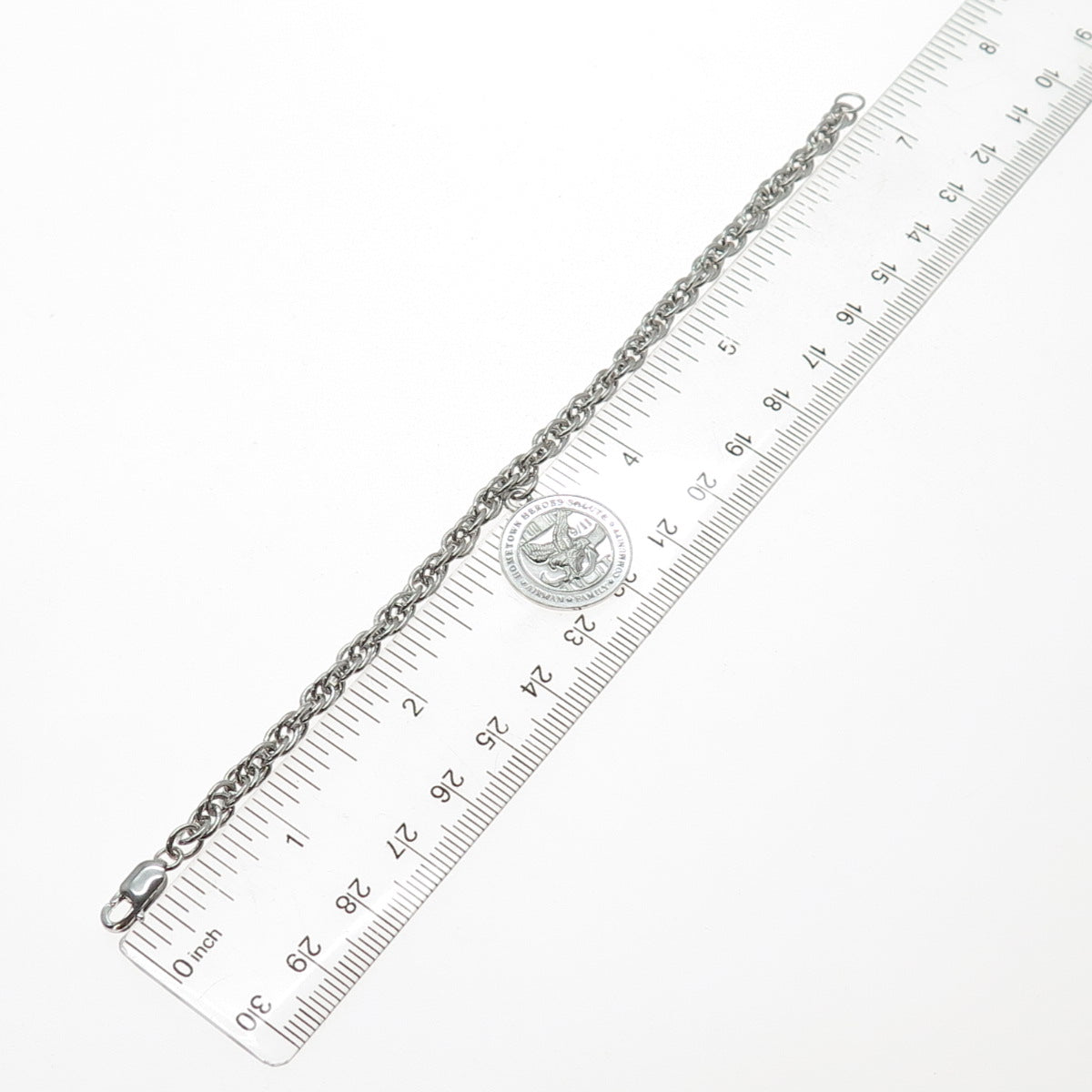 925 Sterling Vintage Hometown Heroes Salute 9/11 Prince-of-Wales Bracelet 6.75"