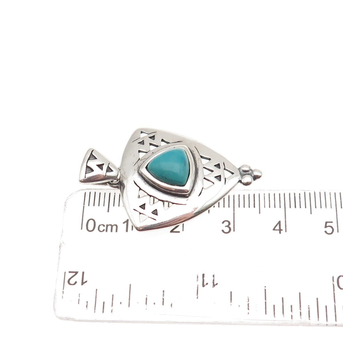 Carolyn Pollack Old Pawn 925 Sterling Silver Vintage Turquoise Charm Pendant