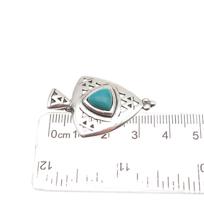 Carolyn Pollack Old Pawn 925 Sterling Silver Vintage Turquoise Charm Pendant