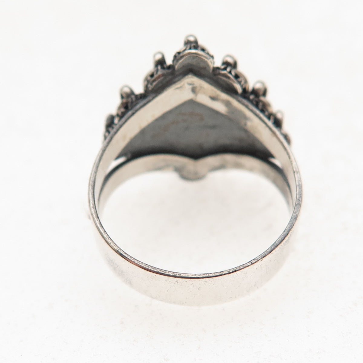830 Silver Vintage IF Scandinavia Modernist Cannetille Oxidized Ring Size 4.75
