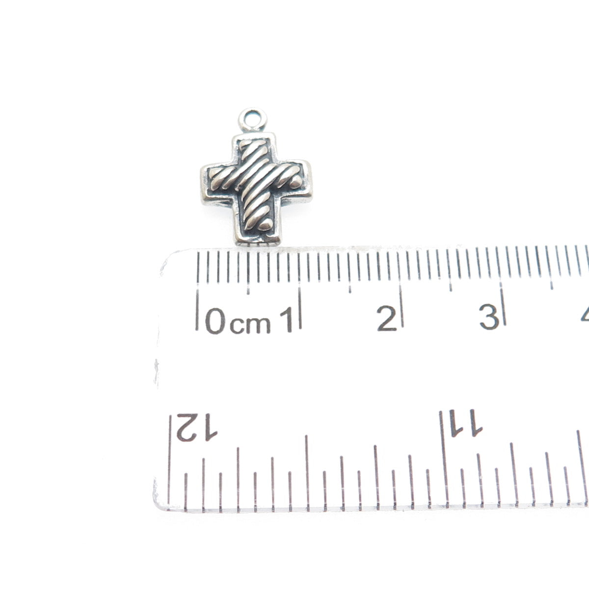 SIDNEY EVAN 925 Sterling Silver Vintage Cross Oxidized Minimalist Charm Pendant