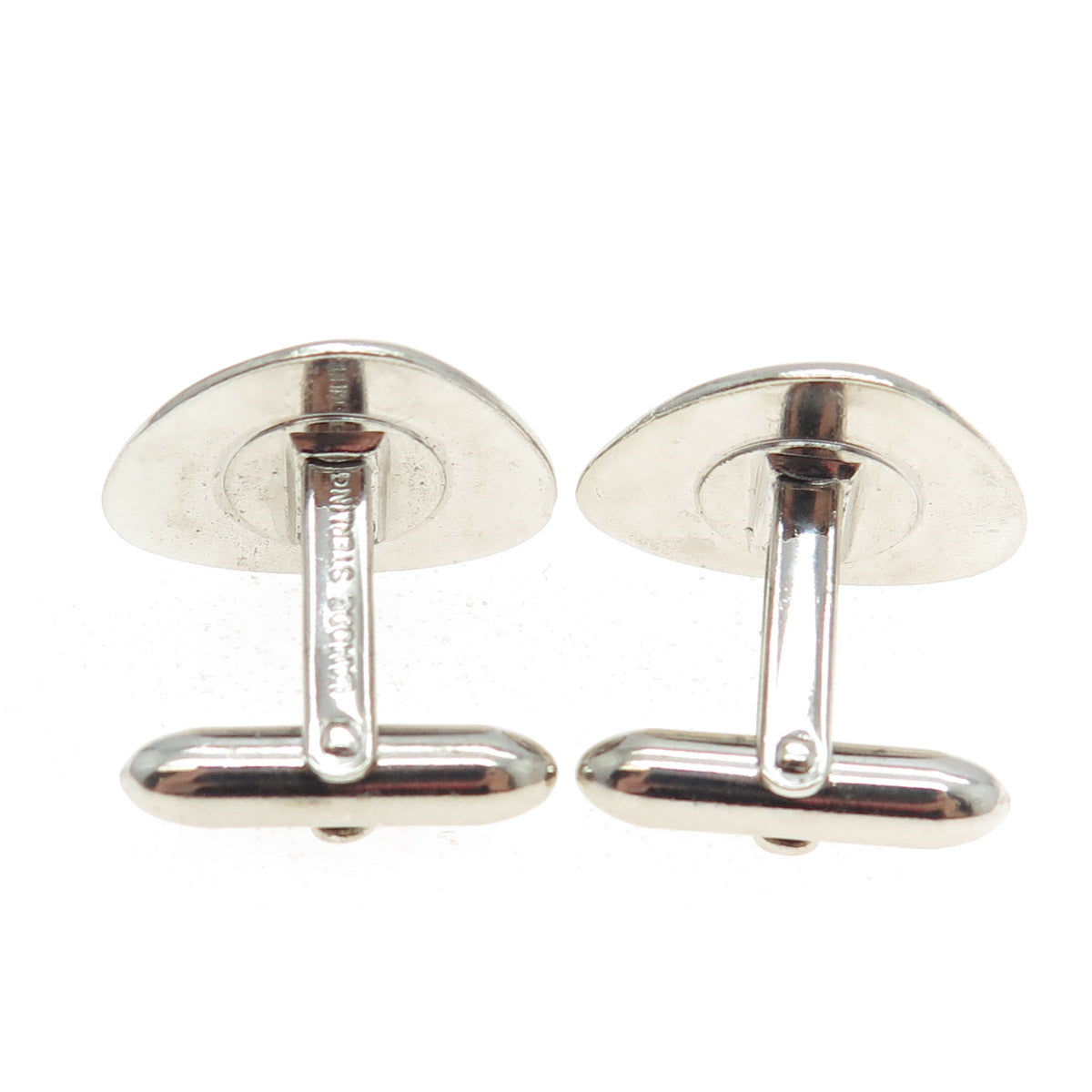 LAMODE 925 Sterling Silver Vintage Real Pearl Modernist Cufflinks