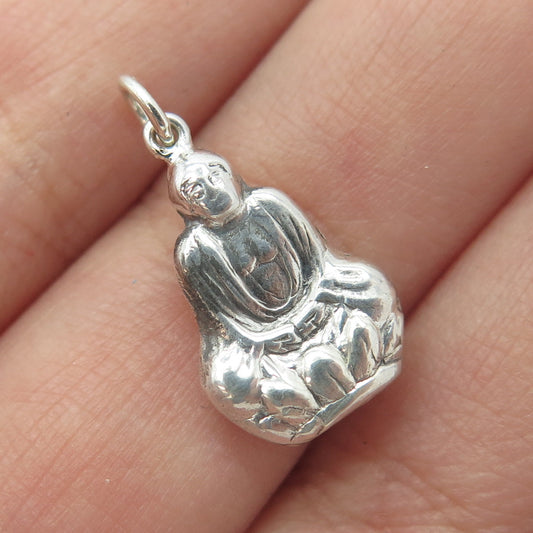 925 Sterling Silver Vintage Buddha Charm Pendant