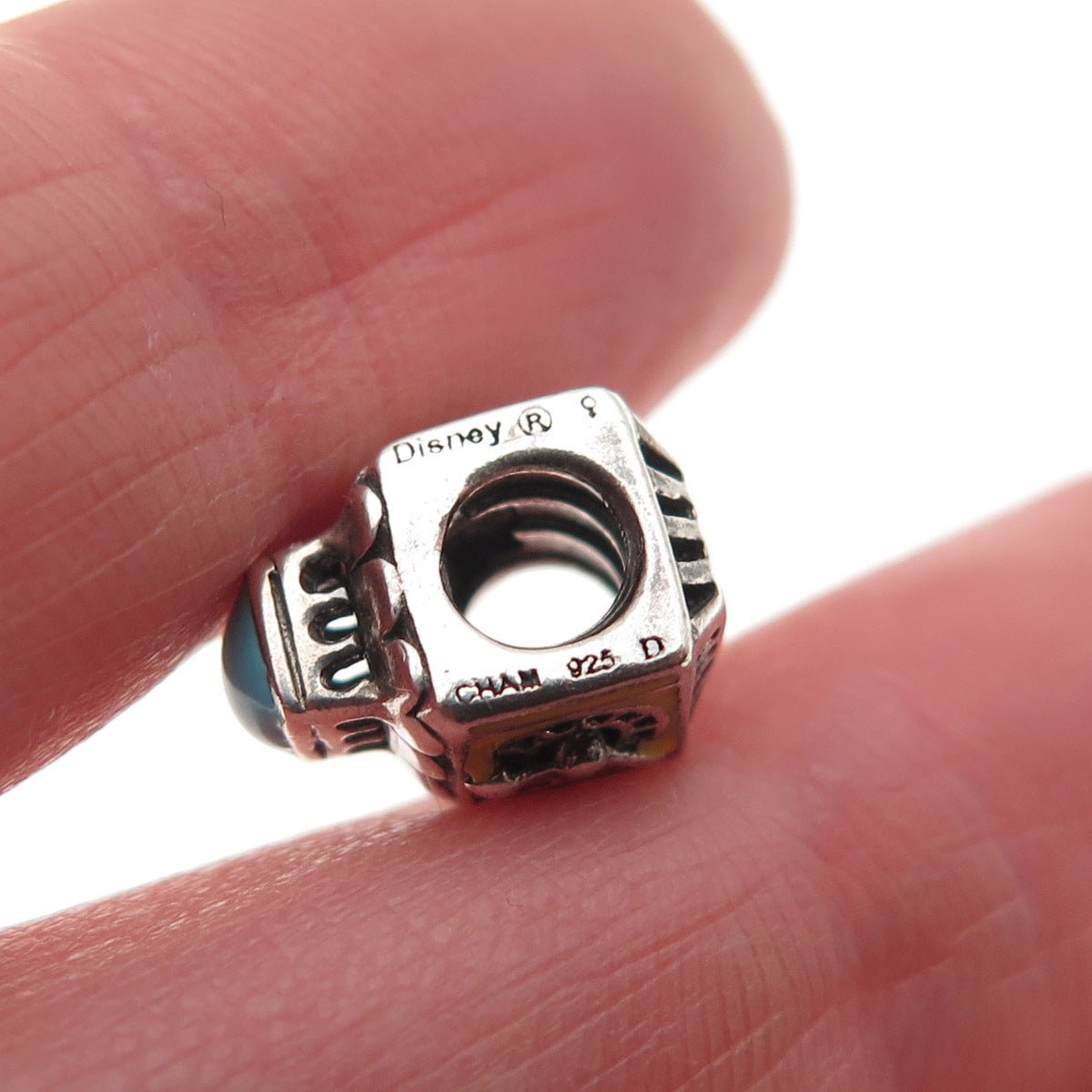 Chamilia 925 Sterling Silver Enamel It's a Small World Slide Bead Charm
