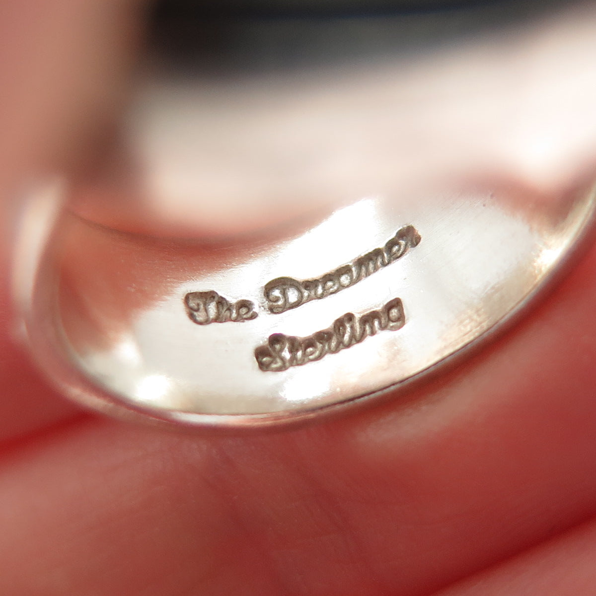 ECHO OF THE DREAMER 925 Sterling Vintage Real Pearl & River Stone Ring Size 8.75