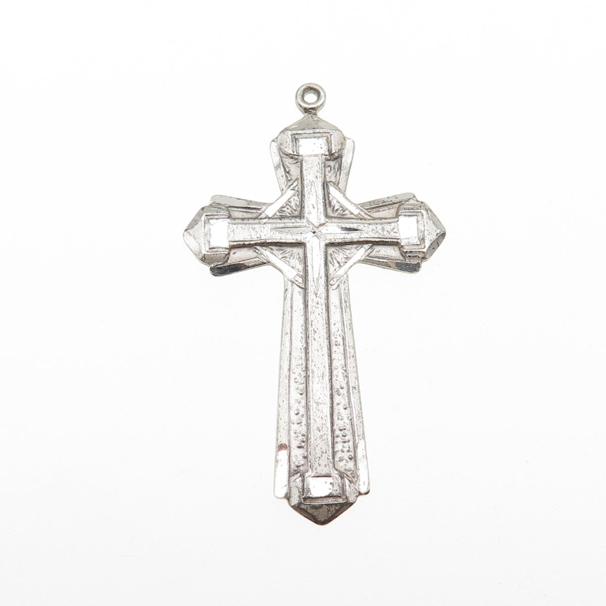 BLISS 925 Sterling Silver Vintage Cross Oxidized Charm Pendant