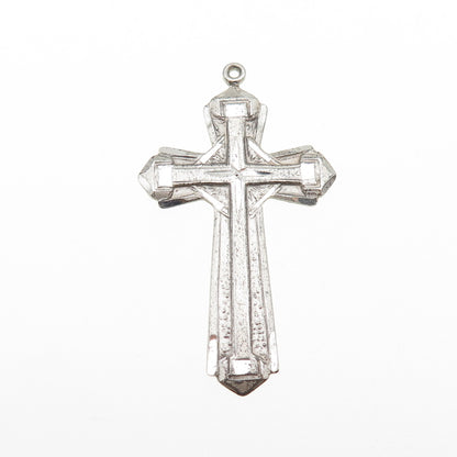 BLISS 925 Sterling Silver Vintage Cross Oxidized Charm Pendant