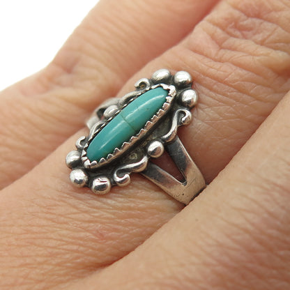 BELL TRADING POST Old Pawn 925 Sterling Silver Kingman Turquoise Ring Size 6.5