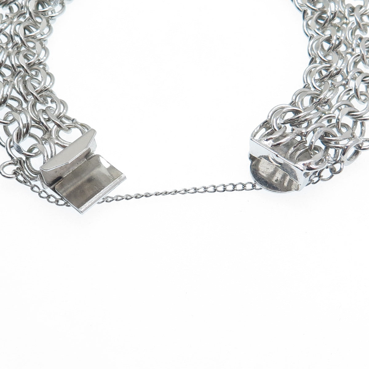 JB JACOBY BENDER 925 Sterling Silver Vintage Double Bismark Link Bracelet 6.75"