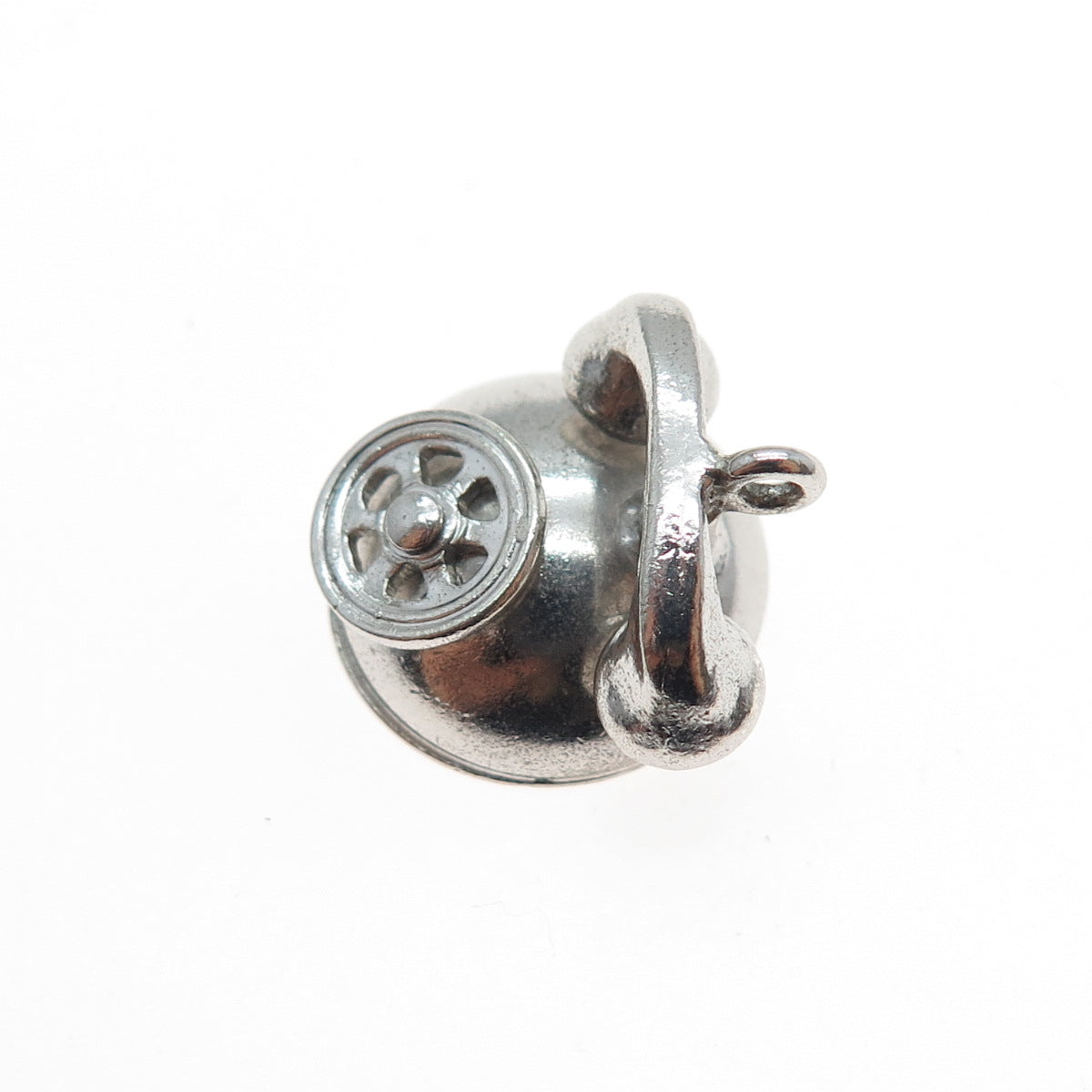 925 Sterling Silver Antique Art Deco Retro Rotary Phone Mini 3D Charm Pendant