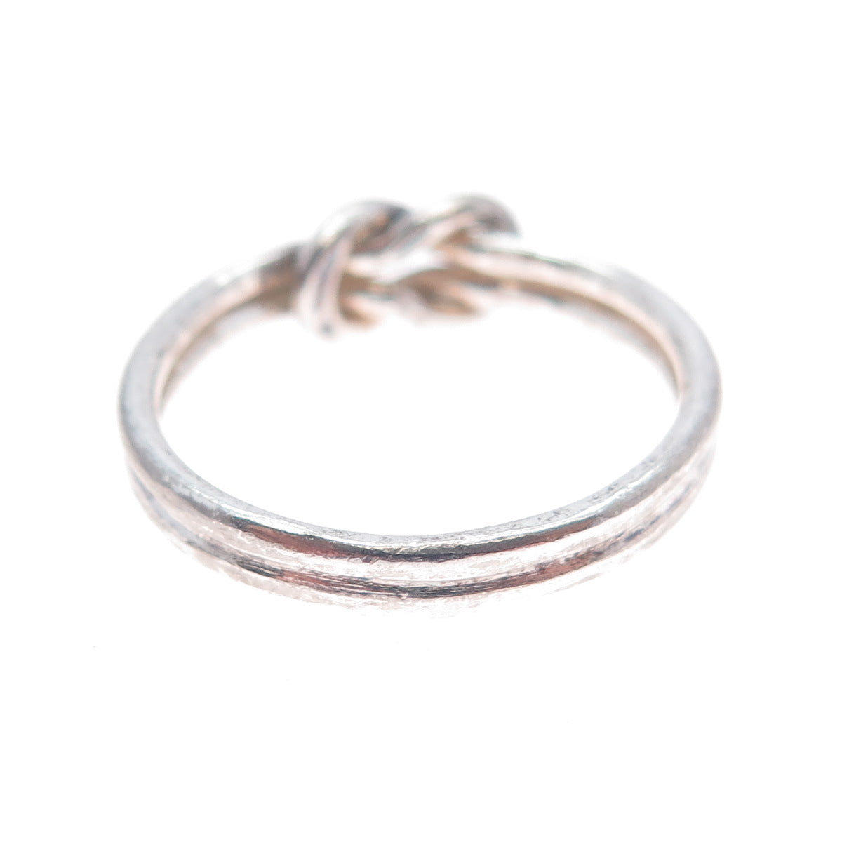 925 Sterling Silver Vintage Love Mariner Knot Oxidized Ring Size 7.5