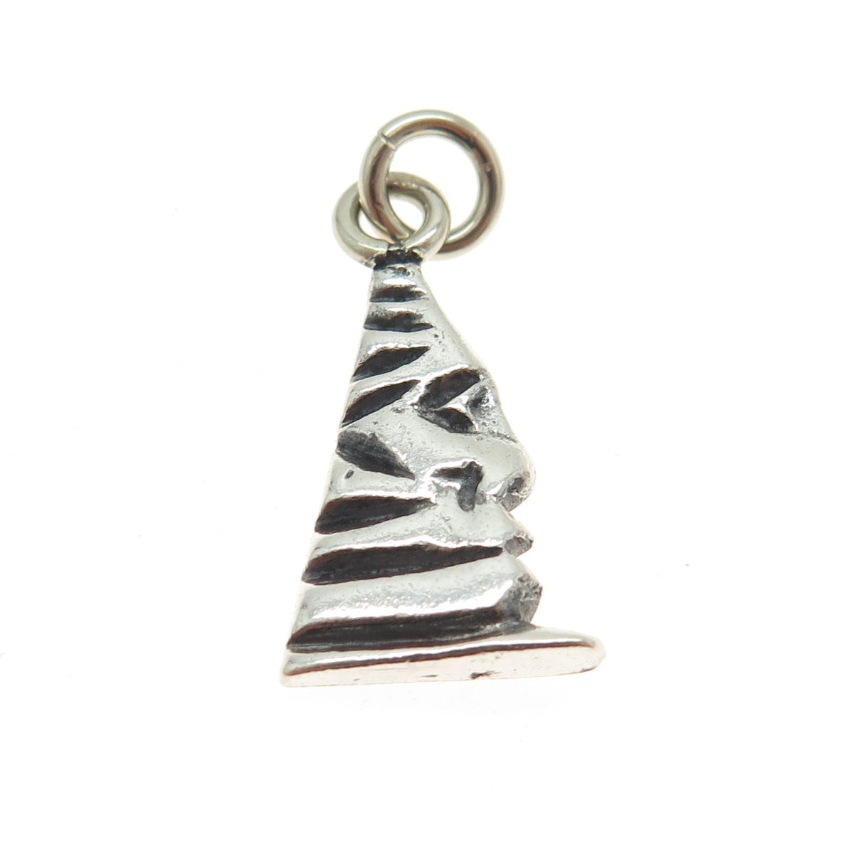 925 Sterling Silver Vintage Face Mountain Oxidized Charm Pendant