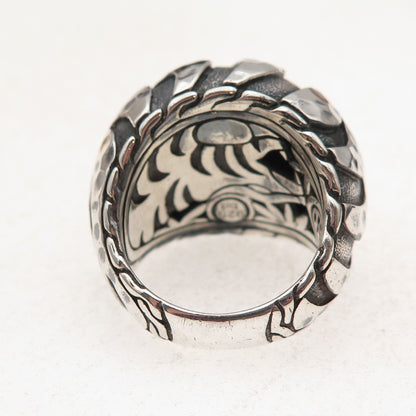 John Hardy 925 Sterling Silver Vintage Palu Macan Hammered Dome Ring Size 7.25