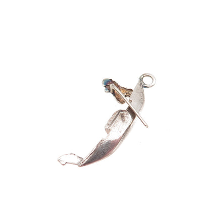 925 Sterling Silver Antique Art Deco Venetian Gondola 3D Charm Pendant