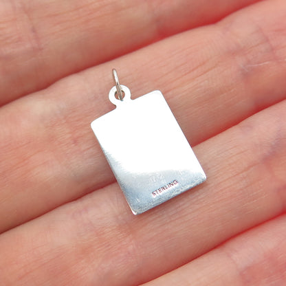 925 Sterling Silver Red Enamel You're Not A Cheap Minimalist Charm Pendant