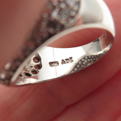 925 Sterling Silver Multi-Color C Z Sparkle Ring Size 8