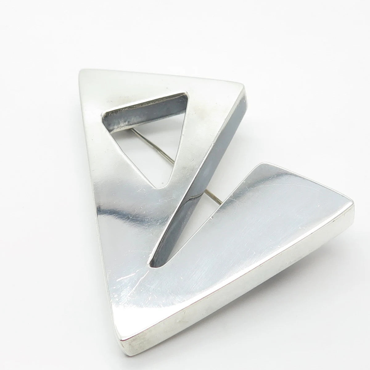 925 Sterling Silver Vintage Geometric Pin Brooch