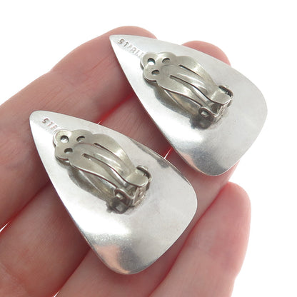 925 Sterling Silver Vintage Sailboat Clip On Earrings