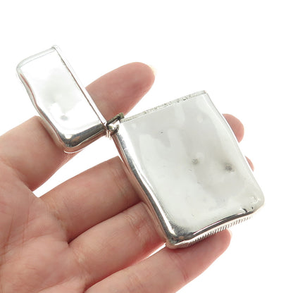 925 Sterling Silver Antique Art Deco Engraved "M&W" Collectable Vesta Match Case