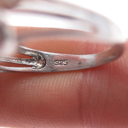 925 Sterling Silver Round-Cut C Z Sparkle Ring Size 7