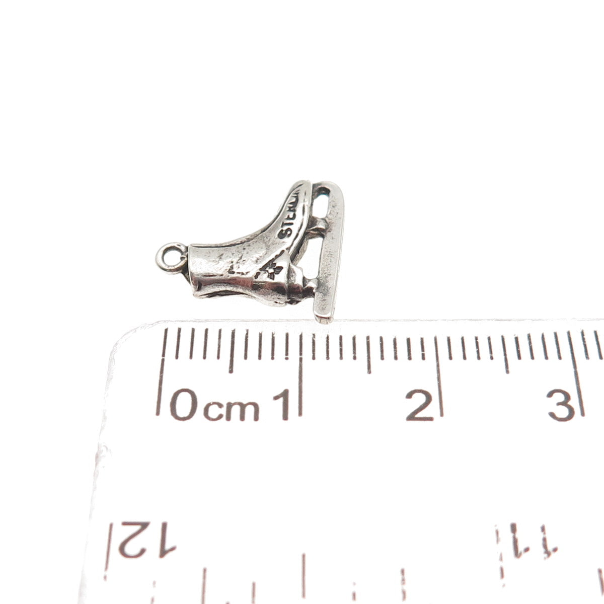 Sunwest 925 Sterling Silver Vintage Ice Skate Oxidized Mini Charm Pendant
