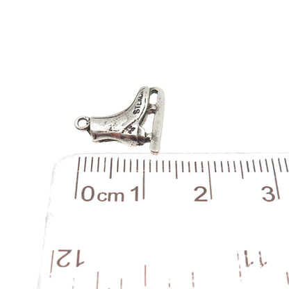 Sunwest 925 Sterling Silver Vintage Ice Skate Oxidized Mini Charm Pendant