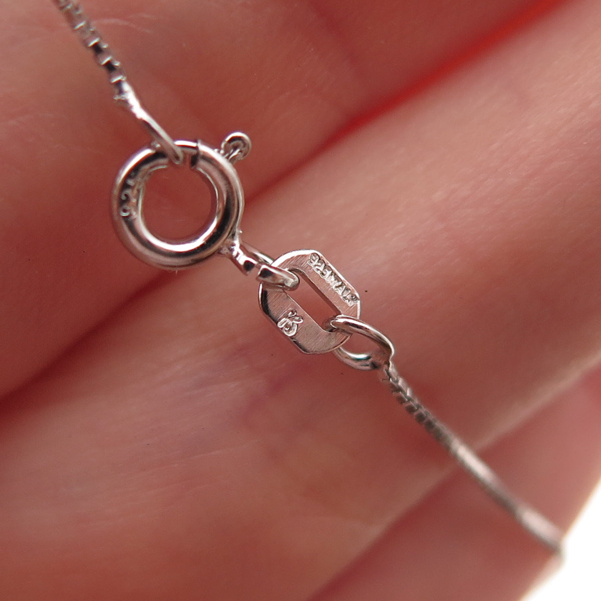 925 Sterling Silver Lab-Created Sapphire Infinity Box Chain Necklace 18"