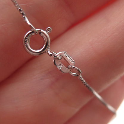 925 Sterling Silver Lab-Created Sapphire Infinity Box Chain Necklace 18"
