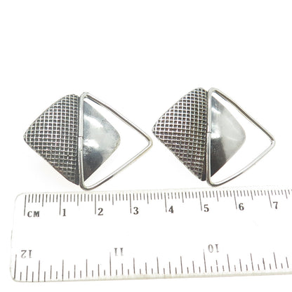 WILLIAM DE LILLO 925 Sterling Silver Vintage Modernist Geometric Earrings