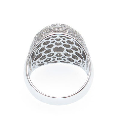 925 Sterling Silver Round-Cut Shaped C Z Sparkle Domed Ring Size 12.5
