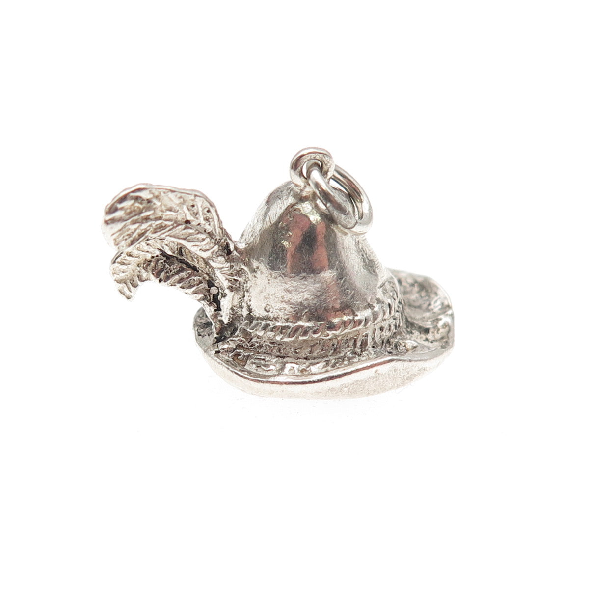 800 Silver Vintage European Policeman's Helmet 3D Mini Charm Pendant