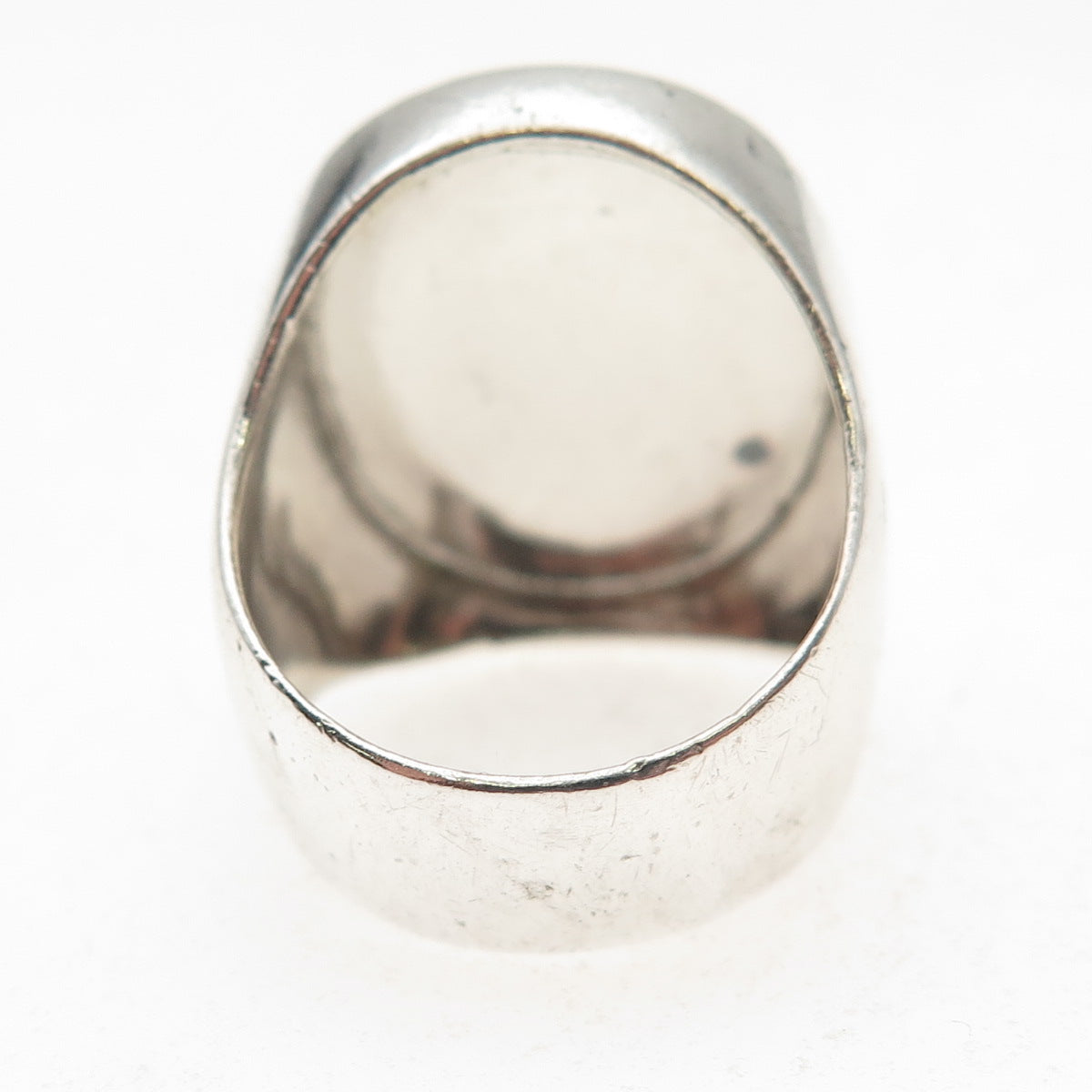 M&J Savitt 925 Sterling Silver Vintage Signet Oxidized Ring Size 6.5