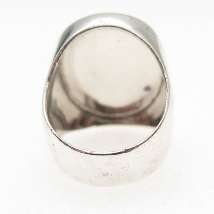 M&J Savitt 925 Sterling Silver Vintage Signet Oxidized Ring Size 6.5