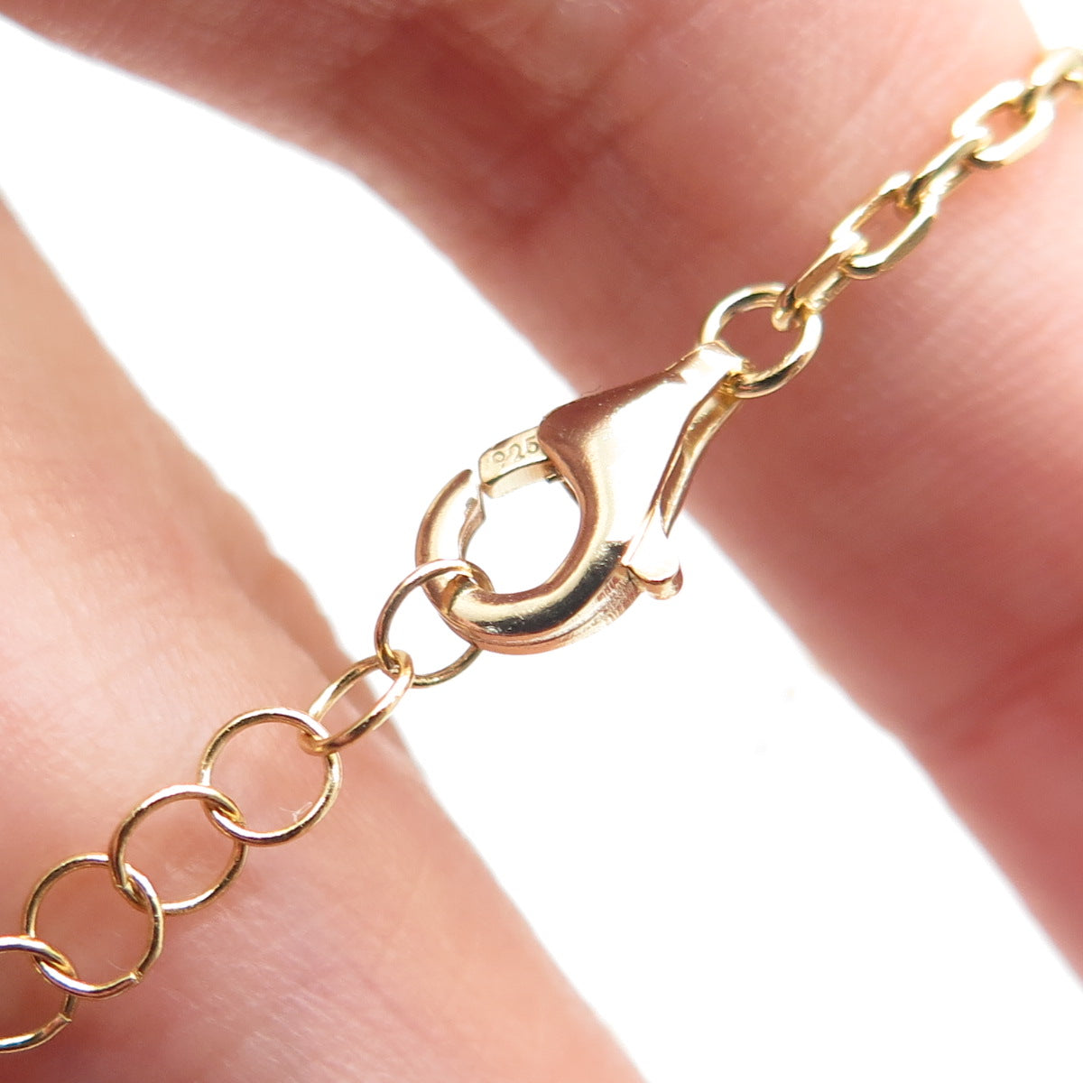 925 Sterling Silver Gold Plated Petal Beaded Belly Chain Necklace 20-22"