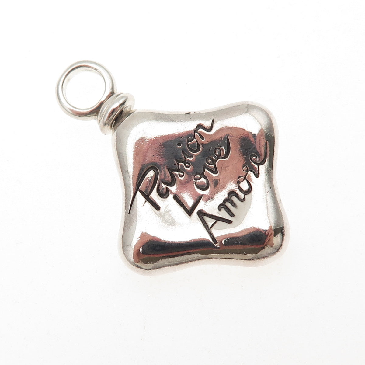 925 Sterling Silver Vintage Passion Love Amore Charm Pendant