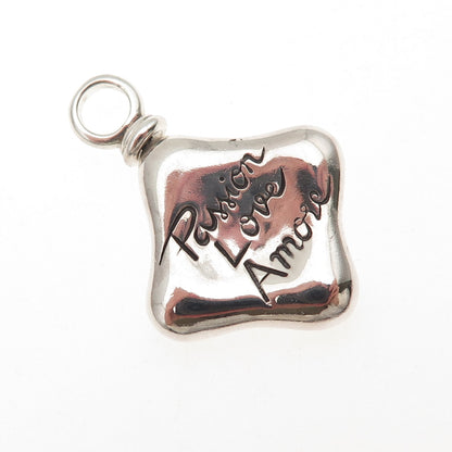 925 Sterling Silver Vintage Passion Love Amore Charm Pendant