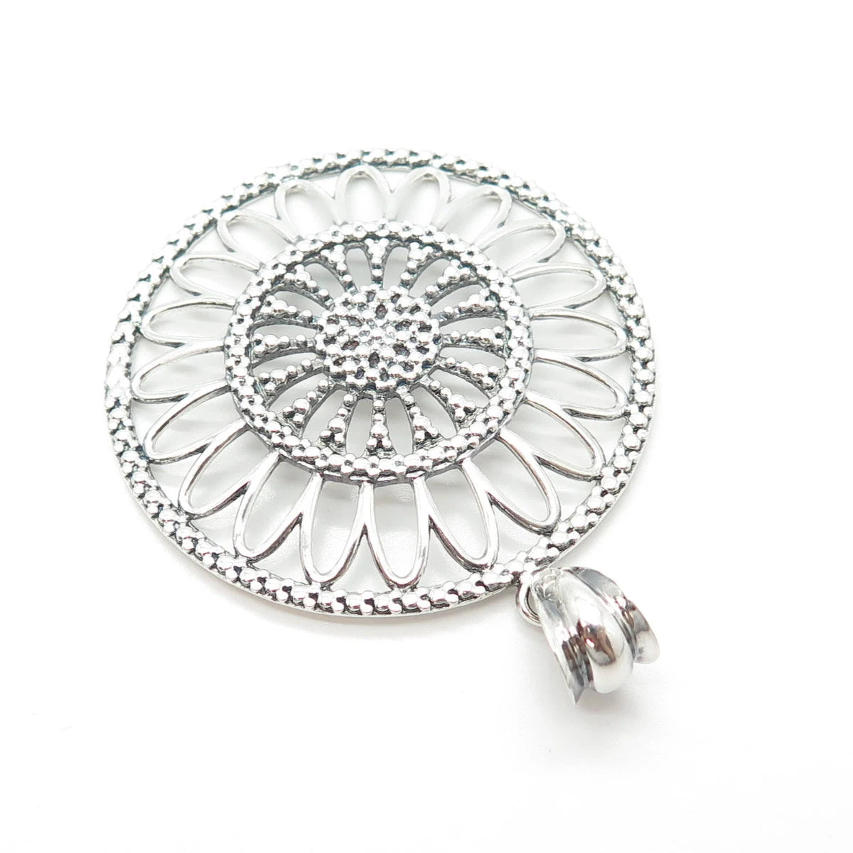 925 Sterling Silver Vintage Italy Milor Ornate Pendant