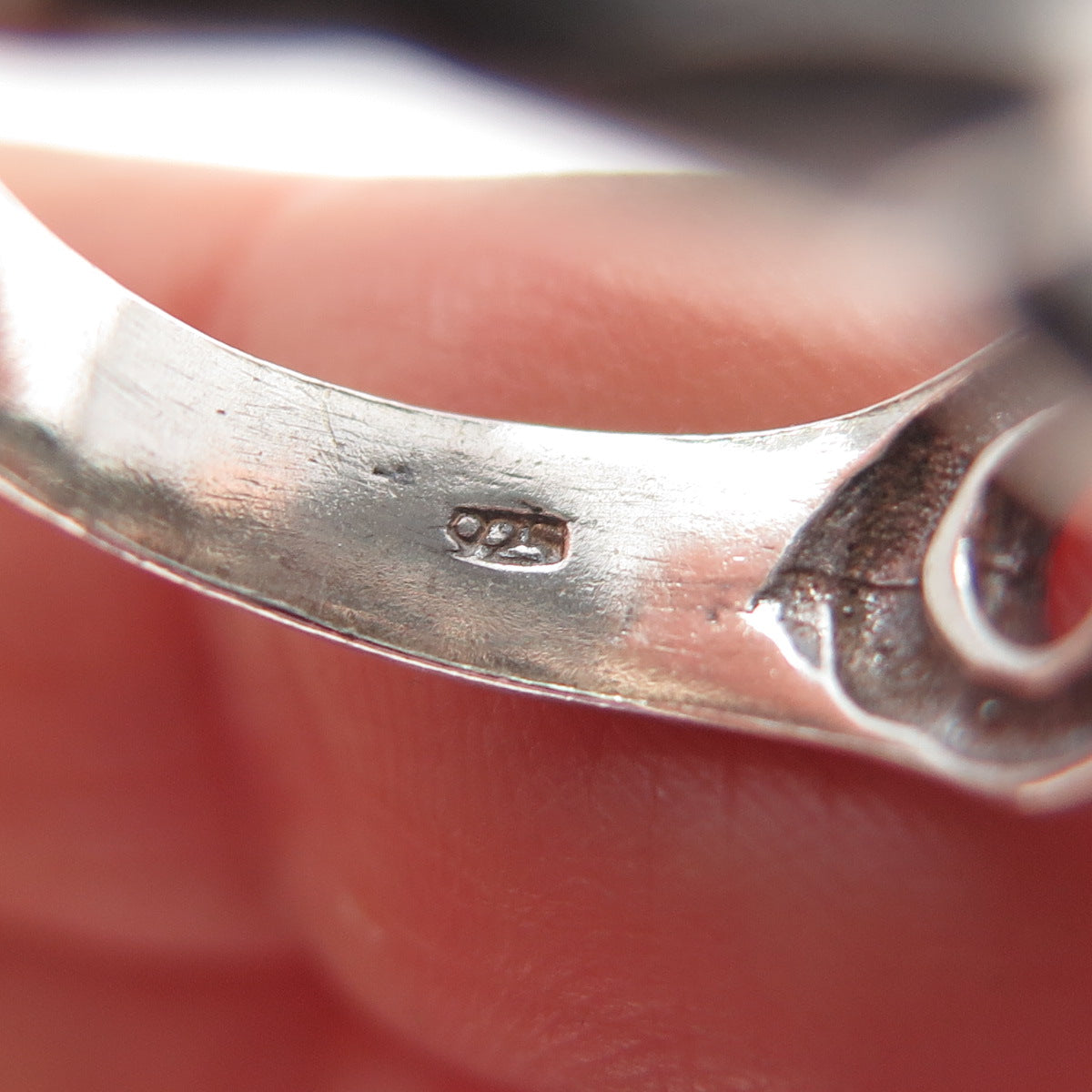 925 Sterling Silver Vintage Curb Link Oxidized Ring Size 6.25