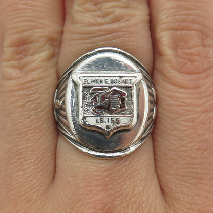 REED&CO Sterling Vintage 1971 Elmer E Bogart IS 155 Public Group Ring Size 7.25