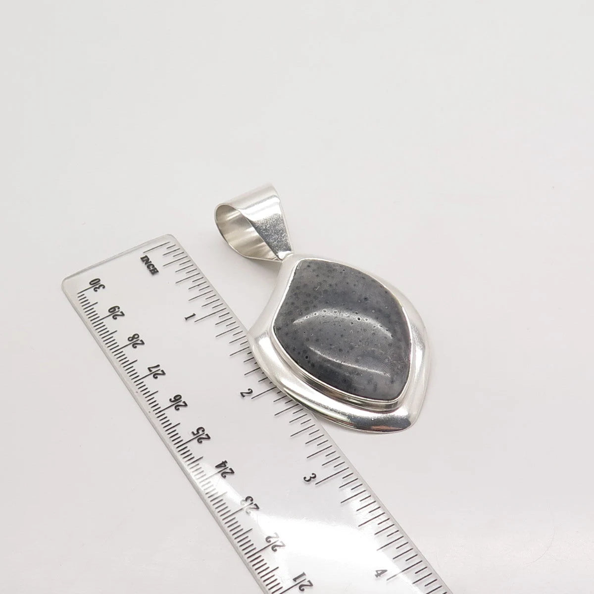 925 Sterling Silver Vintage Jay King Desert Rose Real Fossil Abstract Pendant