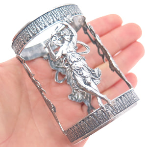 800 Silver Antique Victorian European Muses Oxidized Shot Glass Holder