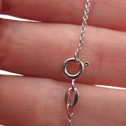 925 Sterling Silver Round-Cut C Z Graduated Drop Cable Chain Necklace 18"