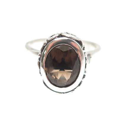 Silpada 925 Sterling Silver Vintage Real Smoky Quartz Swirl Ring Size 8