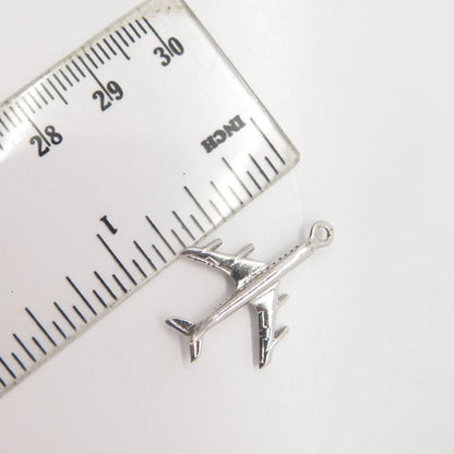 925 Sterling Silver Vintage Airplane Pendant