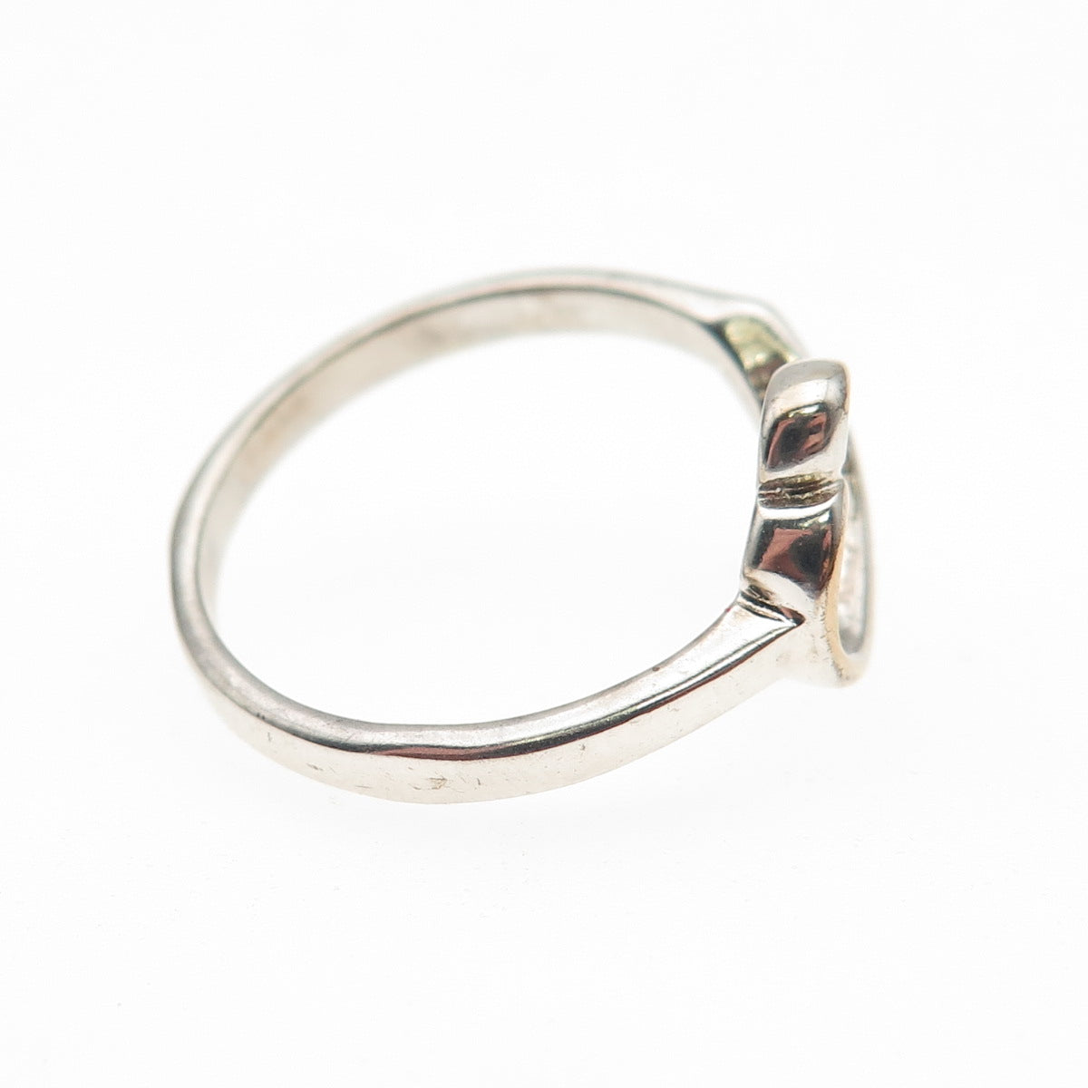 925 Sterling Silver Vintage Loving Heart Ring Size 7.5