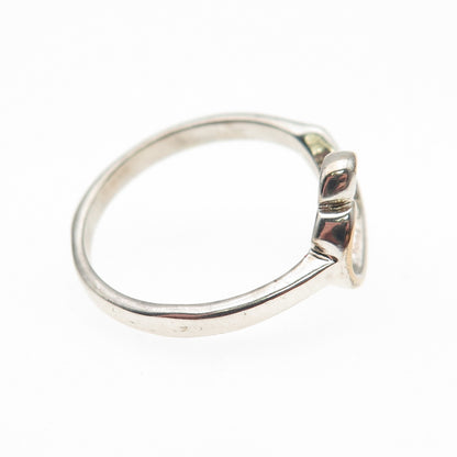 925 Sterling Silver Vintage Loving Heart Ring Size 7.5