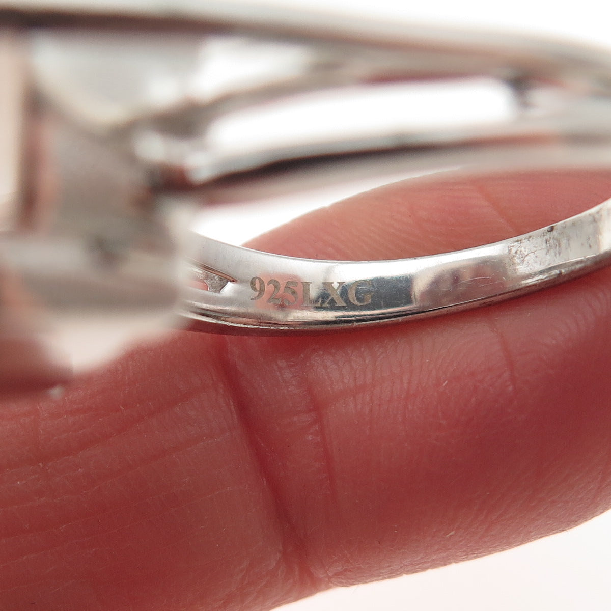 925 Sterling Silver Real Cushion-Cut Rose Quartz Swirl Ring Size 10.25