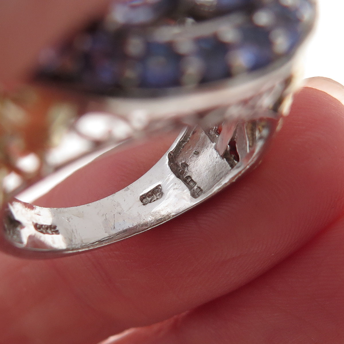 Chuck Clemency 925 Sterling Silver 2-Tone Real Tanzanite Ring Size 8.25