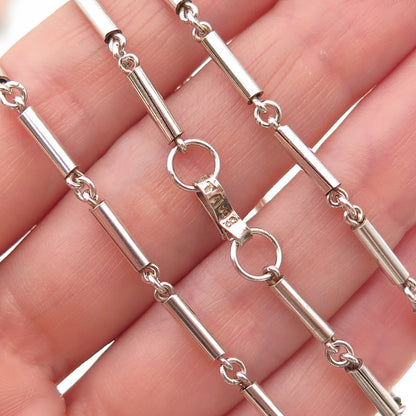 925 Sterling Silver Vintage Mexico Bar Chain Necklace 26"