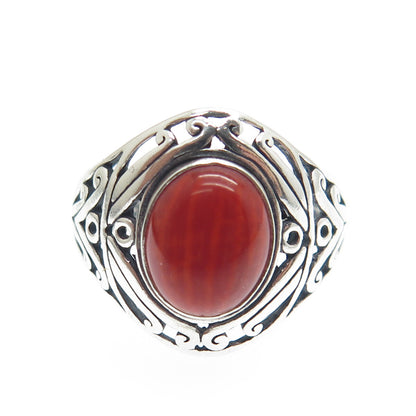 MG MICHAEL GOLAN 925 Sterling Silver Vintage Red Jasper Ethnic Ring Size 7.25
